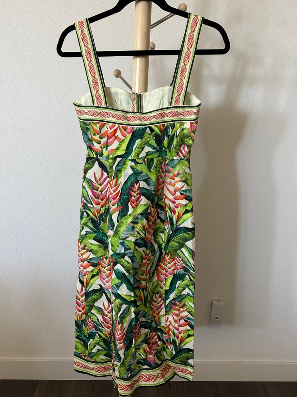 Farm Rio Heli Leaves Pearl Midi Dress sz XXS BNWT - Picture 5 of 11
